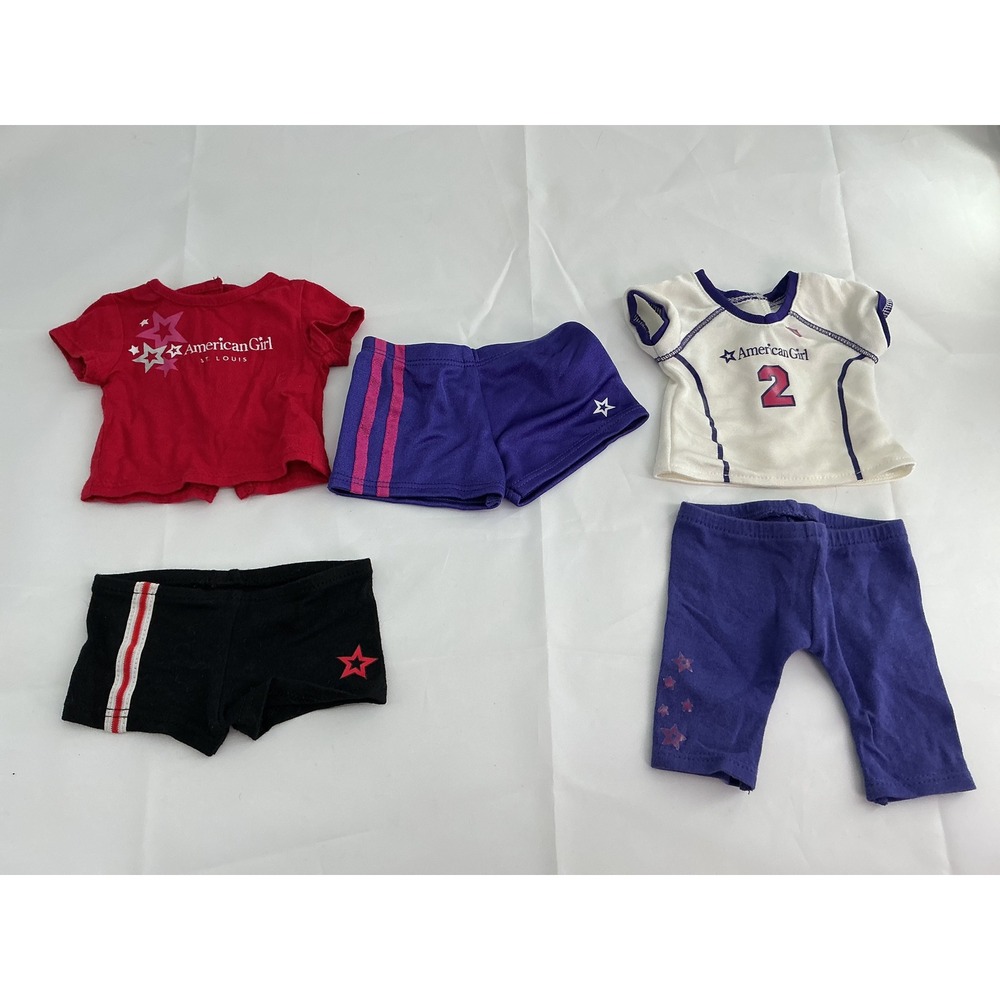 American Girl Doll Clothes Lot 5pc Athletic St Louis Shirt Shorts Leggings 18in